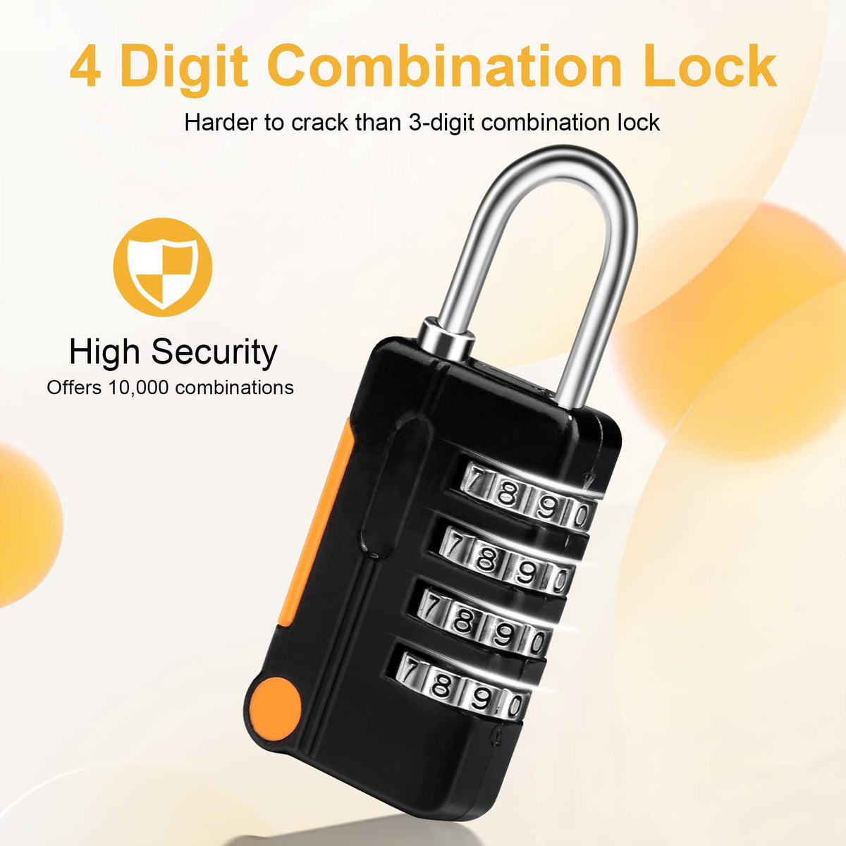 KASTWAVE Combination Padlocks, Luggage Lock Suitcase Locks, 2 Pack Small Waterproof Padlocks, 4 Digit Code Security Locks for School Gym Locker, Gate, Shed, Tool Boxes, Fences