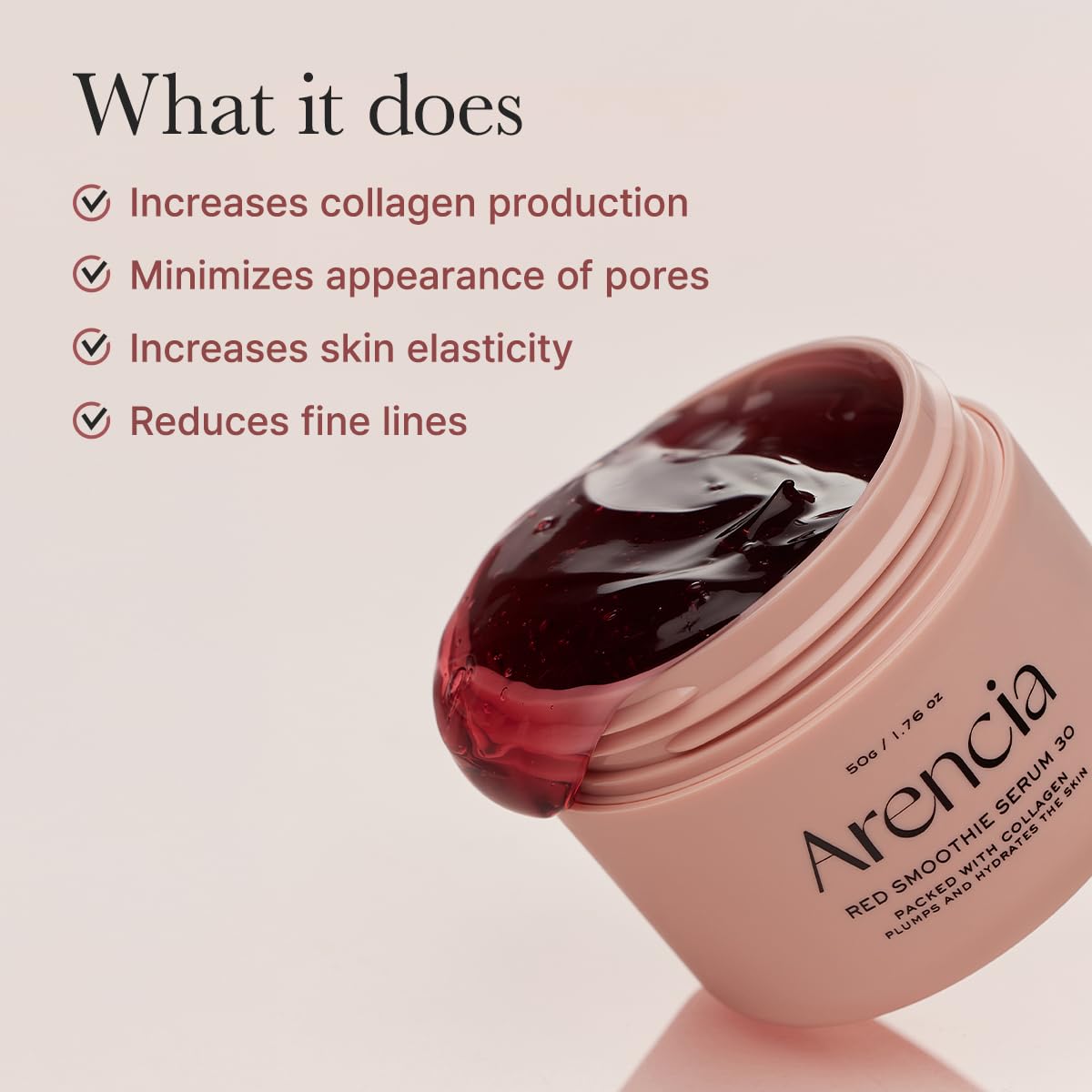 Arencia Overnight Red Smoothie Face Mask Serum, Glowing & Soothing with 30% red collagen, Niacinamide, Peptide, Vitamin E - Medaid International