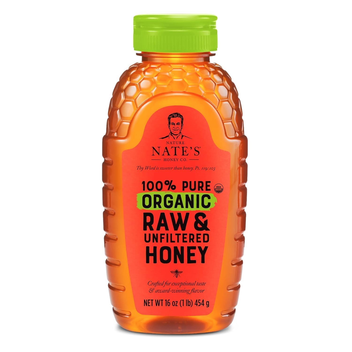 Nate's Organic 100% Pure, Raw & Unfiltered Honey - USDA Certified Organic - 16oz. Squeeze Bottle - Medaid International