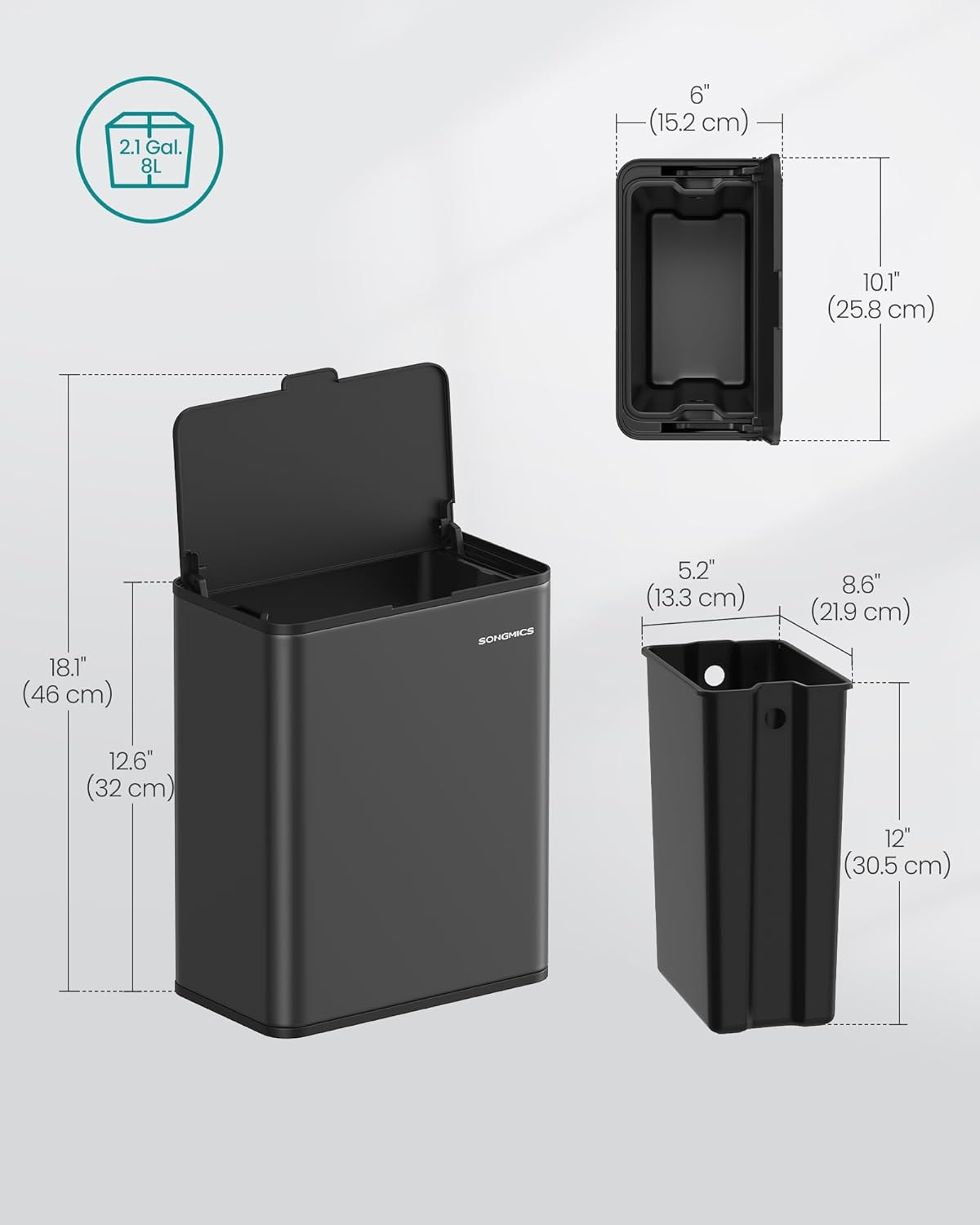 SONGMICS Hanging Kitchen Bin LTB810B01
