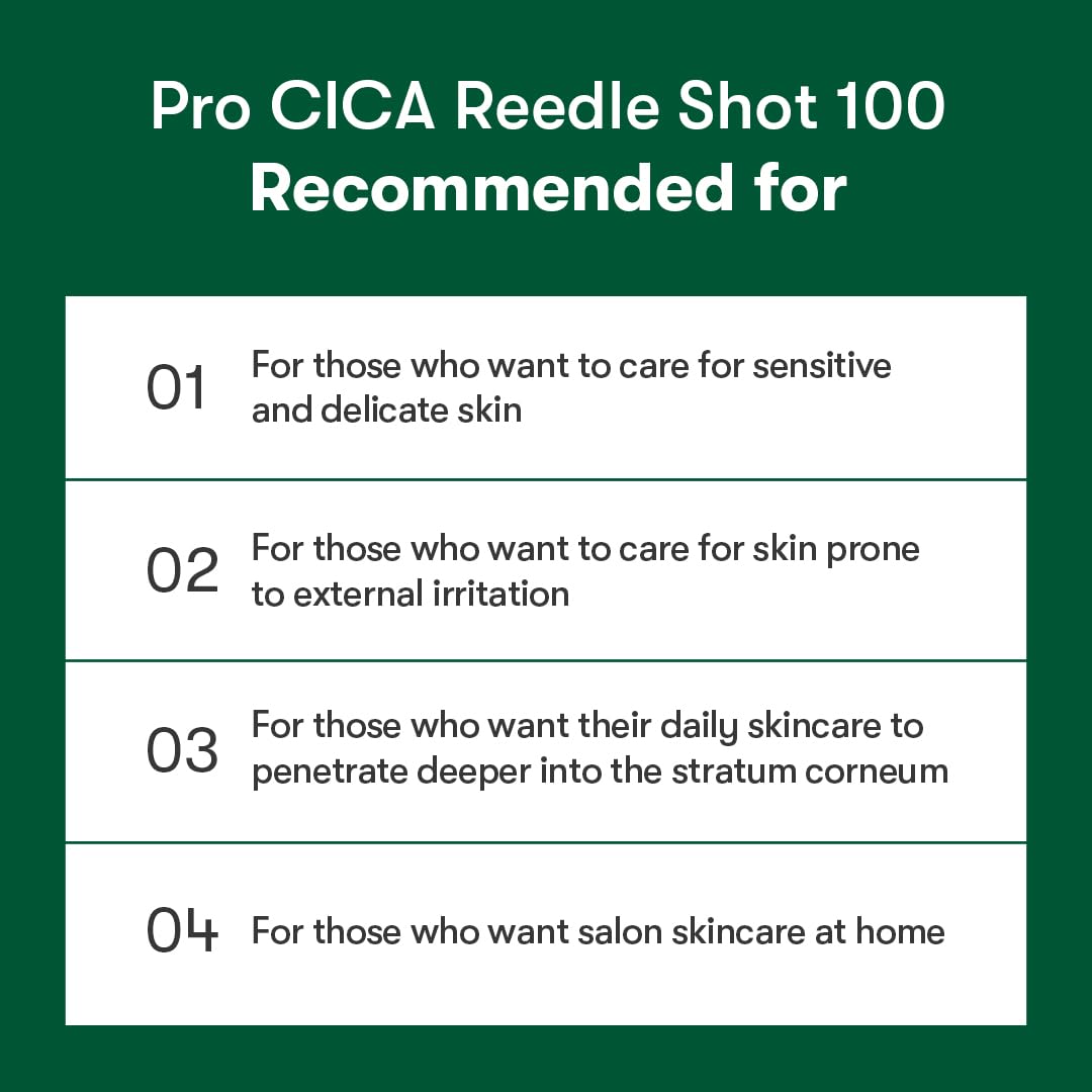 VT COSMETICS Pro Cica Reedle Shot 100, Centella Asiatica Microneedling Serum, Cica Exosome, Soothing, Hyaluronic Acid, Soft Skin, Glass Skin, Korean Skin Booster 1.69 Fl Oz.(50ml) - Medaid International