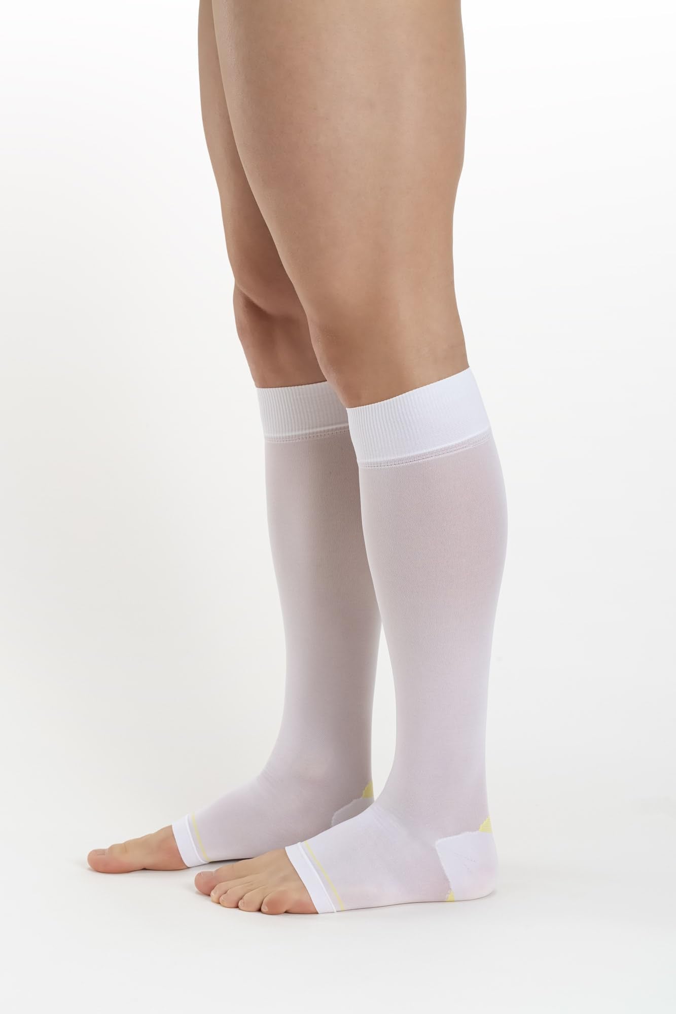 Relaxsan Compression Socks for Women and Men Made in Italy - 18-23 mmHg - Anti Embolism Stockings Open Toe - M0350A (2 Pairs - White, XXL) - Medaid International