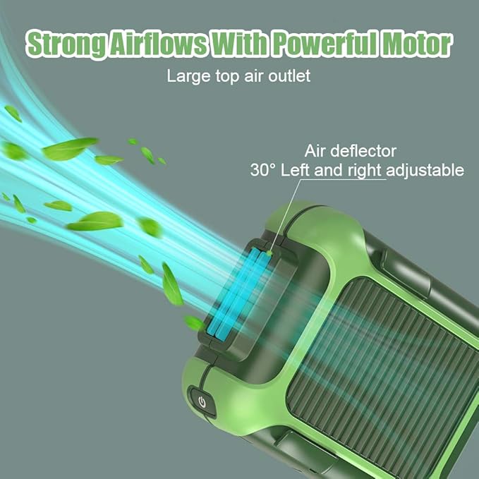 Portable Waist & Necklace Fan – Strong Airflow, 3 Speeds