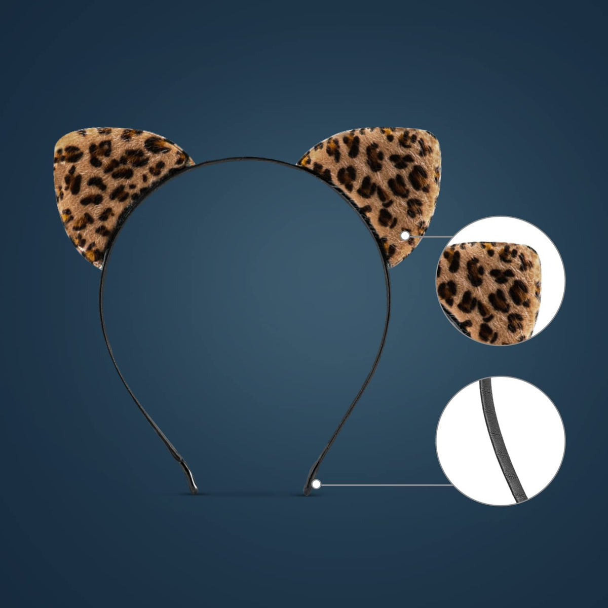 TERRIFI Leopard Ears Headband, Cat Ears Headband, Hair Accessories For Women and Girls, Cosplay Costume Accessories For Kids And Adults