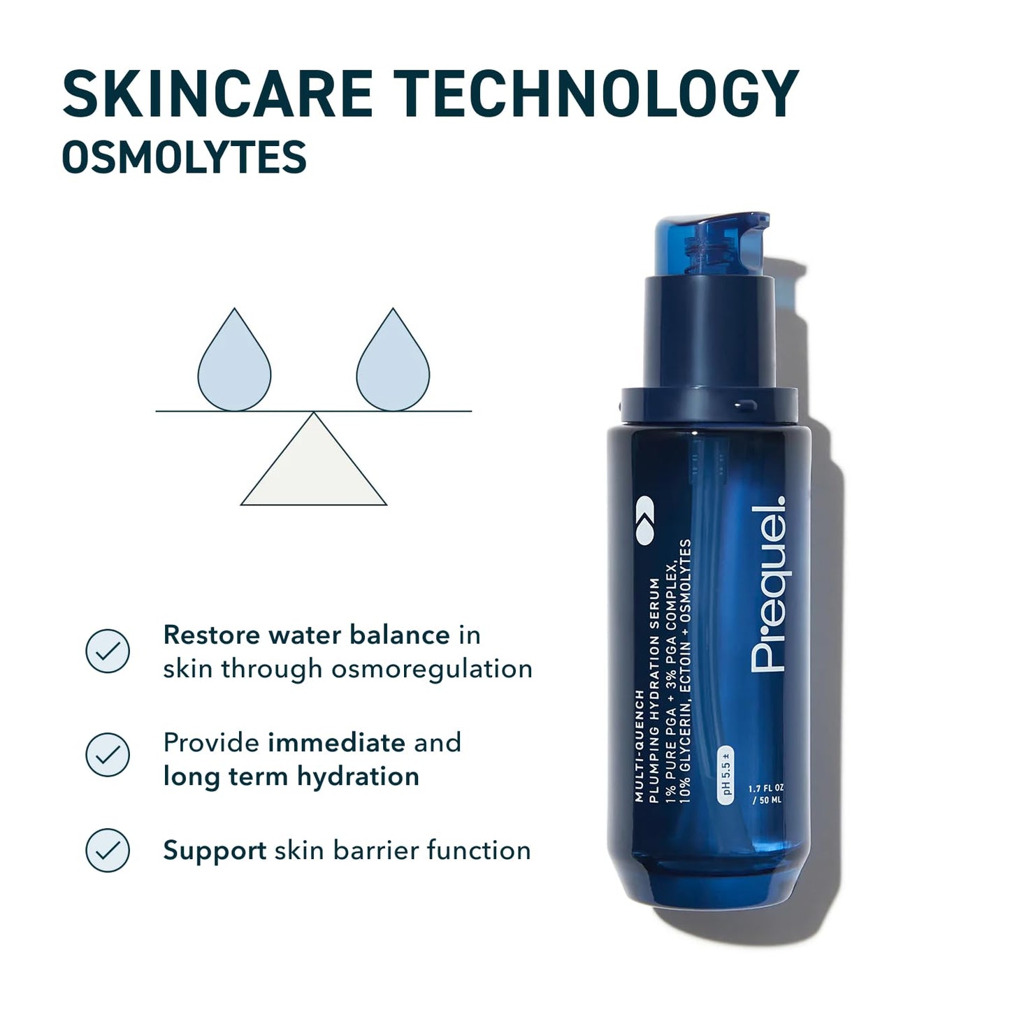 Prequel Skin Multi-Quench Plumping Hydration Serum for Face. Intensive Hydrating Facial Serum for Women with PGA Complex and Moisture-Binders. Deep Moisturizing for Dry and Sensitive Skin, 1.7oz - Medaid International
