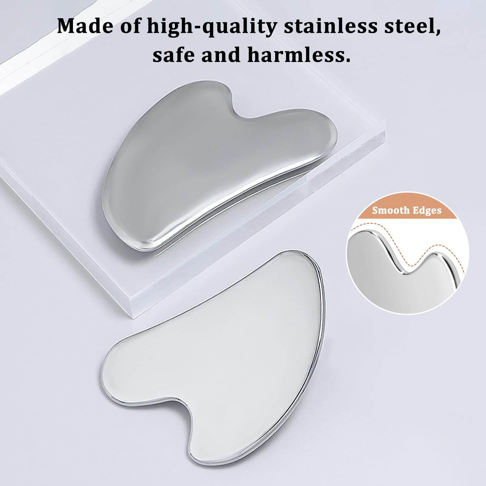 PICKBEAU Stainless Steel Gua Sha Facial Tools for Face, Metal Wrinkle & Anti-Aging Devices Gua Sha Tighten Skin Massage Guasha Beauty Tool for Body Eyes Neck Massager Skin Care - Medaid International
