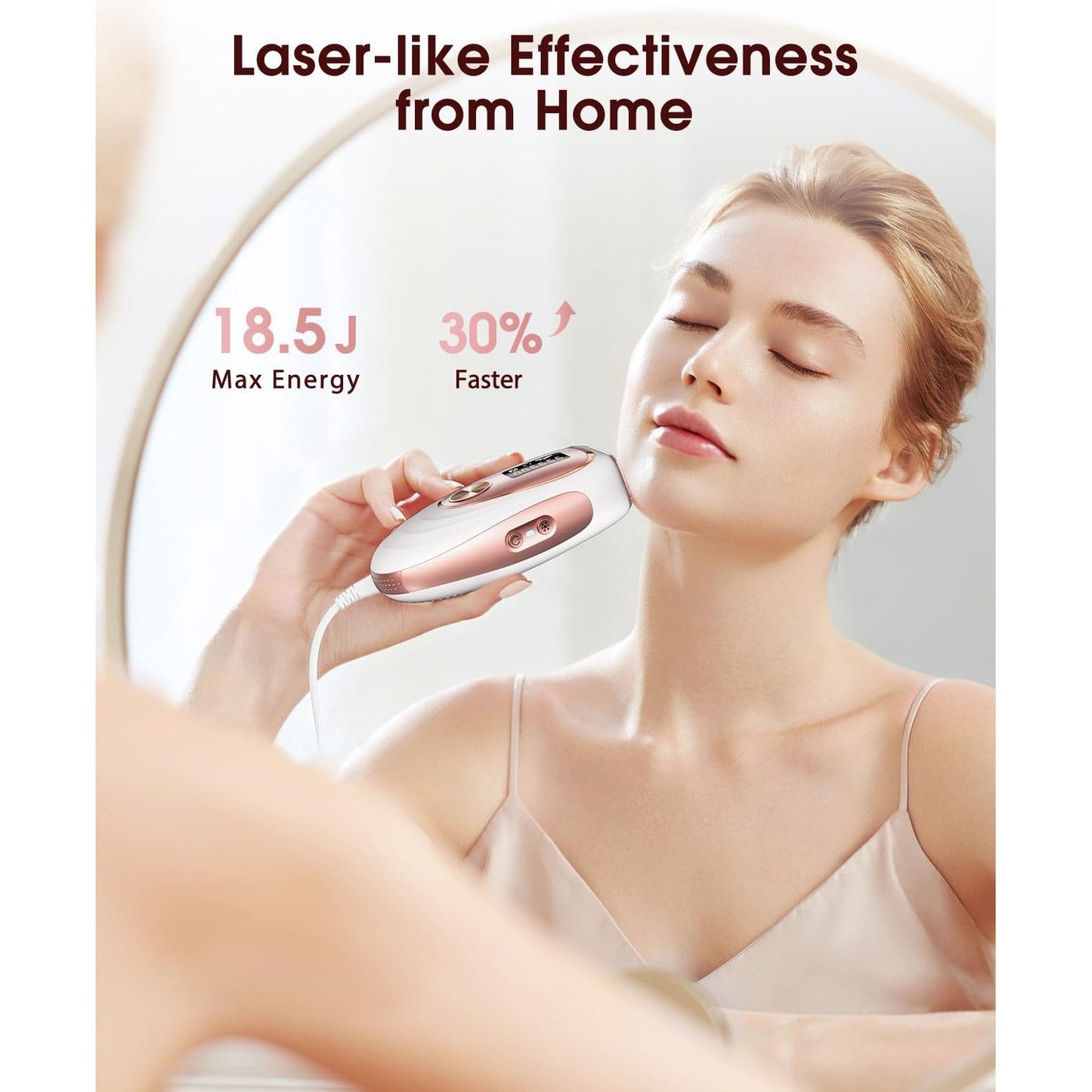 LYSMOSKI Laser Hair Removal, IPL Hair Removal with Ice-Cooling System for Painless & Long-Lasting Result, Safe At-Home Hair Remover Device for Armpits Back Legs Arms Face Bikini Line, Rose Gold - Medaid International