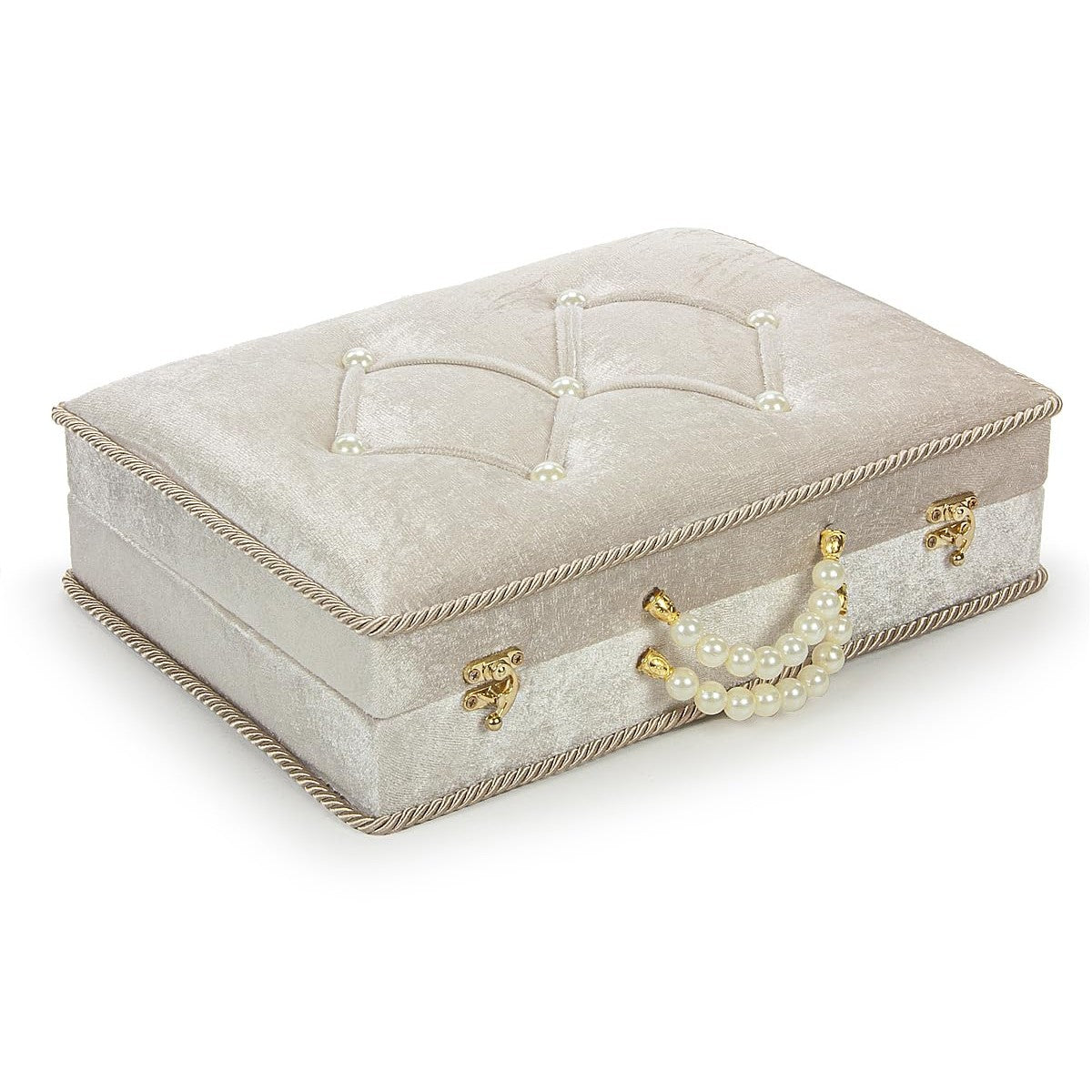 ihvan online Muslim Prayer Rug Set, Islamic Dowry Gift Box for Men & Women, Shawl, Kufi Hat, Digital Beads Counter, Quran Gift, Elegant Islamic Gifts Set for Ramadan & Eid & Wedding, Beige - Medaid International