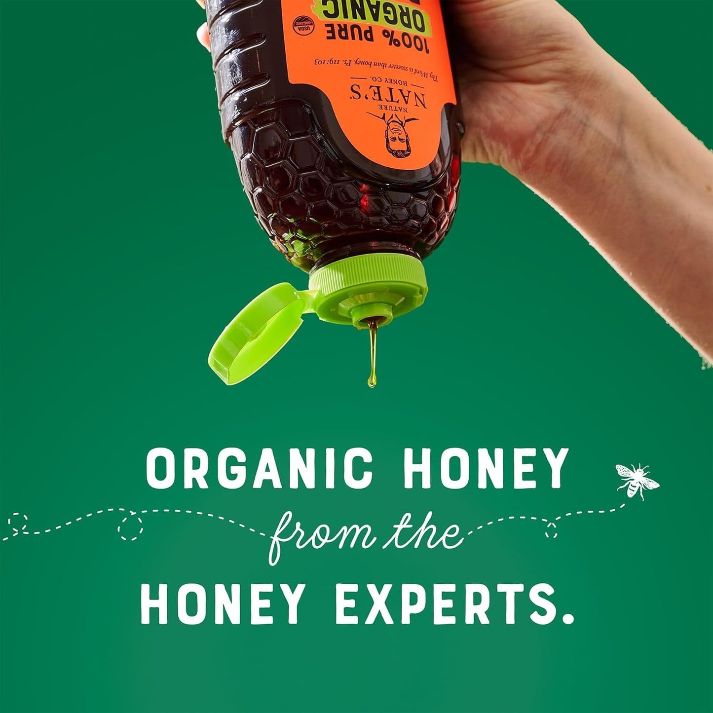 Nate's Organic 100% Pure, Raw & Unfiltered Honey - USDA Certified Organic - 32oz. Squeeze Bottle - Medaid International