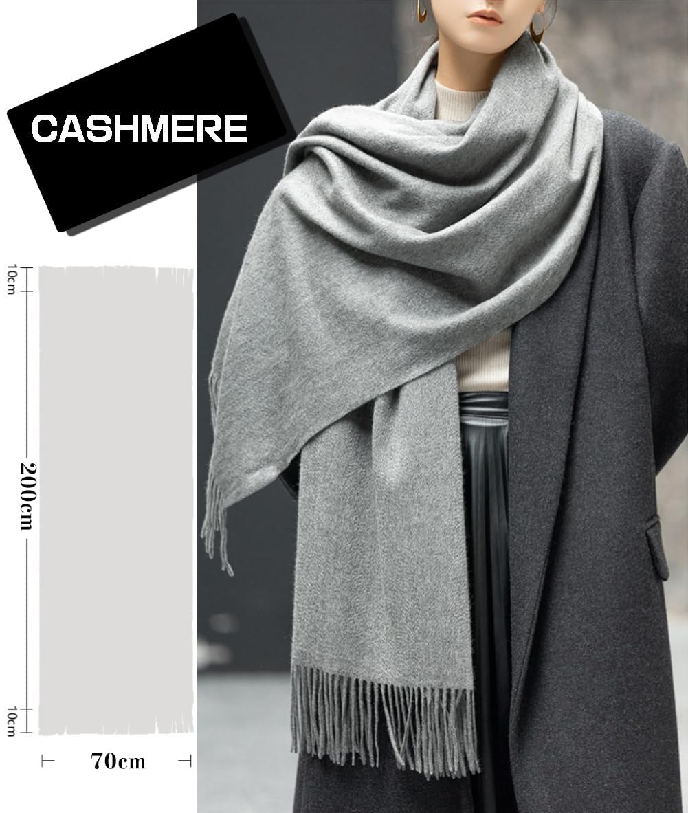 Cashmere Scarf for Women 200cm x 70cm Ladies Winter Scarves,Pashmina Shawls and Wraps Thick Oversized Scarf