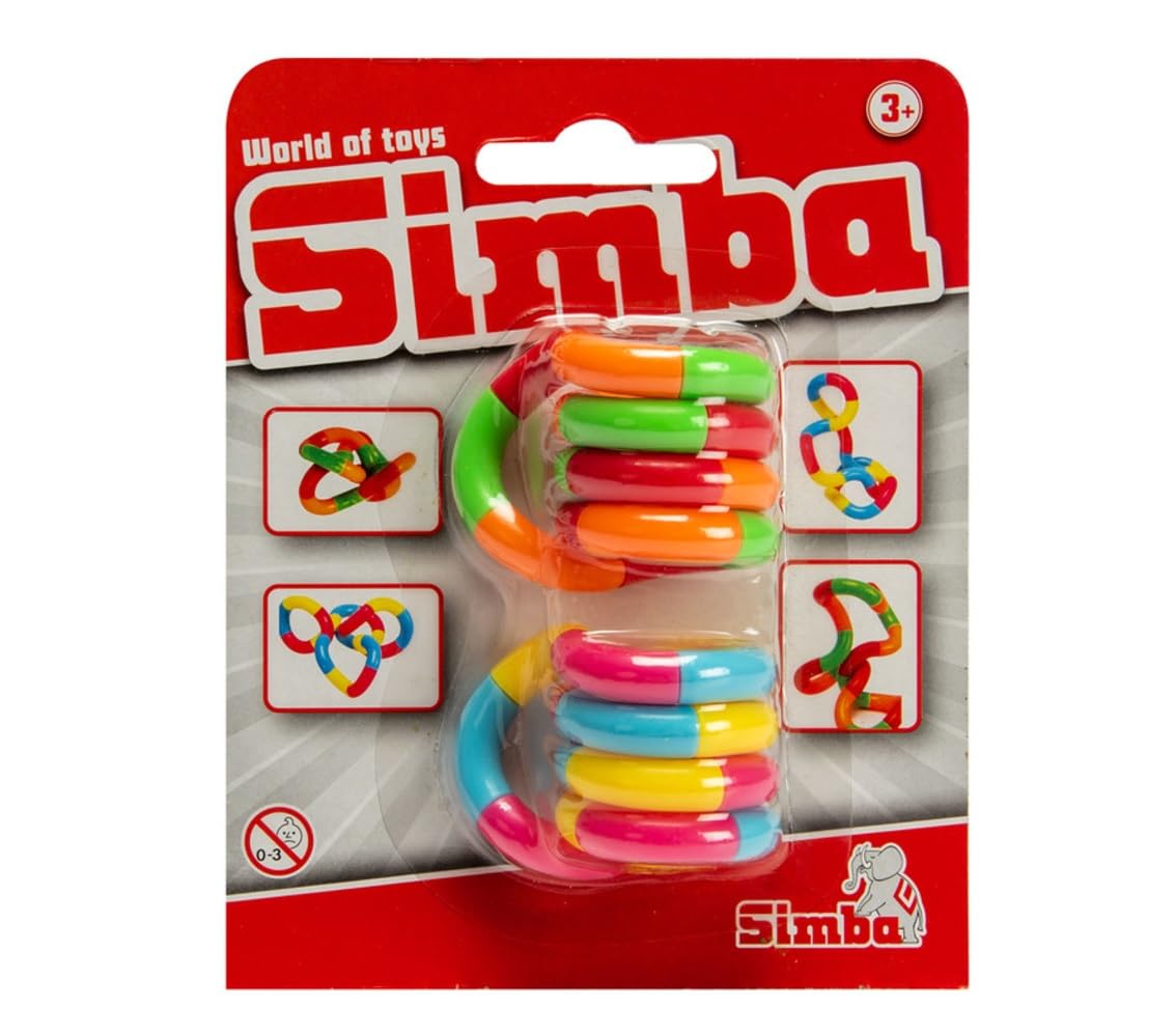Simba World of Toys Fidget Twister, 2-Pack Sensory Fidget Toy, Twistable and Bendable Shape Puzzle Toy for Kids, Travel-Friendly Motor Skills Toy, Ages 3