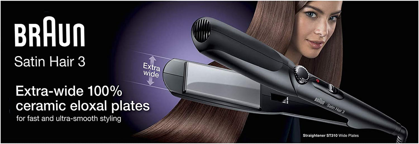 Satin Hair 3 ST310 straightener with wide plates