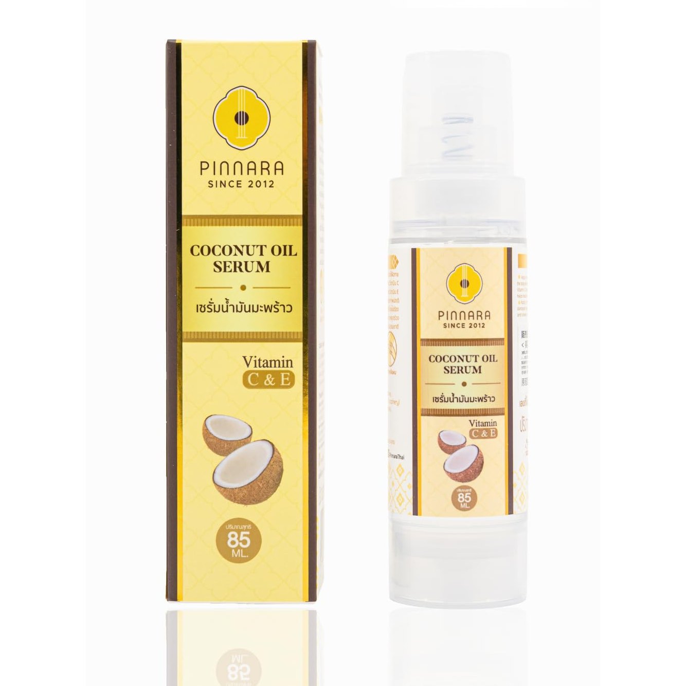 PINNARA Coconut Oil Serum Vitamin C & E for Face, Hands, Body and Hair 85ml by Tuki Naturals - Medaid International