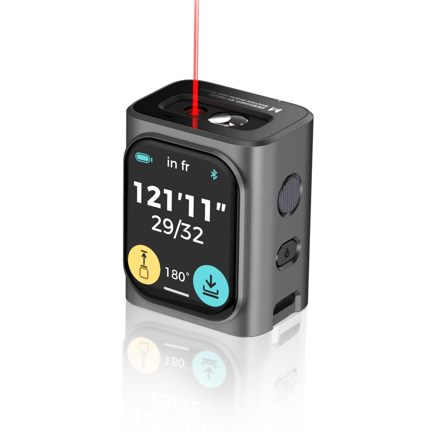 HOZO M-Cube Laser Measuring Tool,164ft/50m,±1/16 inch Accuracy,Rechargeable Modular Laser Measurement Tool for Area,Volume,Pythagorean,Big Number LCD Display | Bluetooth App,Small Laser Tape Measure - Medaid International