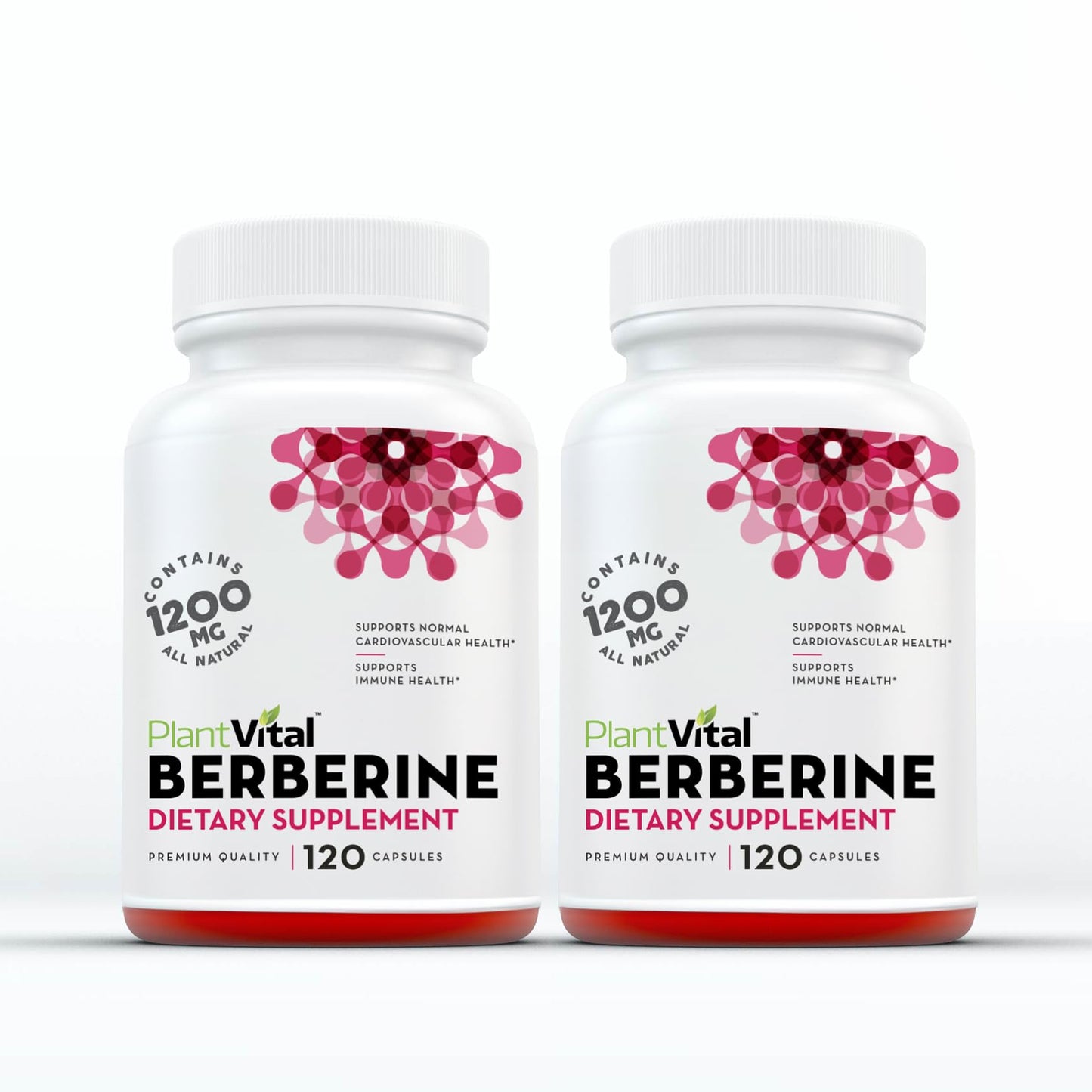 Plantvital Berberine 1200mg (2 caps) Non-GMO Supplement for Immunity Support and Normal Cardiovascular Health - 240 Count, Vegan, and Made in The USA - Medaid International