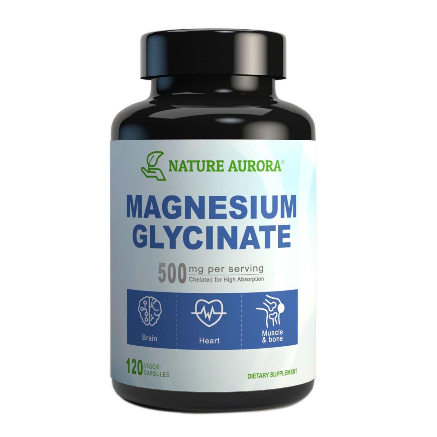 Magnesium Glycinate 500mg Capsules - Chelated High Absorption Magnesium Bisglycinate Supplement for Sleep, Muscle & Heart Support for Women & Men - Pure, Gluten-Free, Non-GMO, 120ct - Medaid International