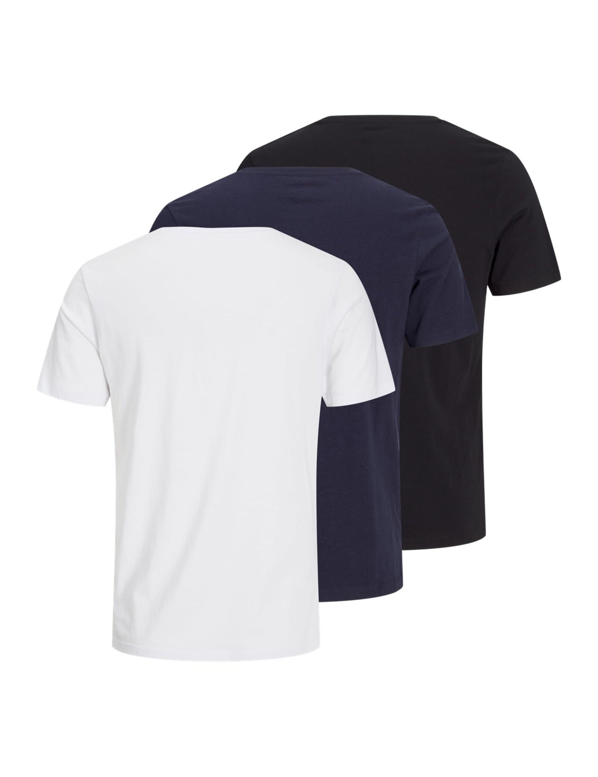 Jack & Jones Men's Organic Basic 3 Pack T-Shirt - Black/Navy/White - XL - Medaid International