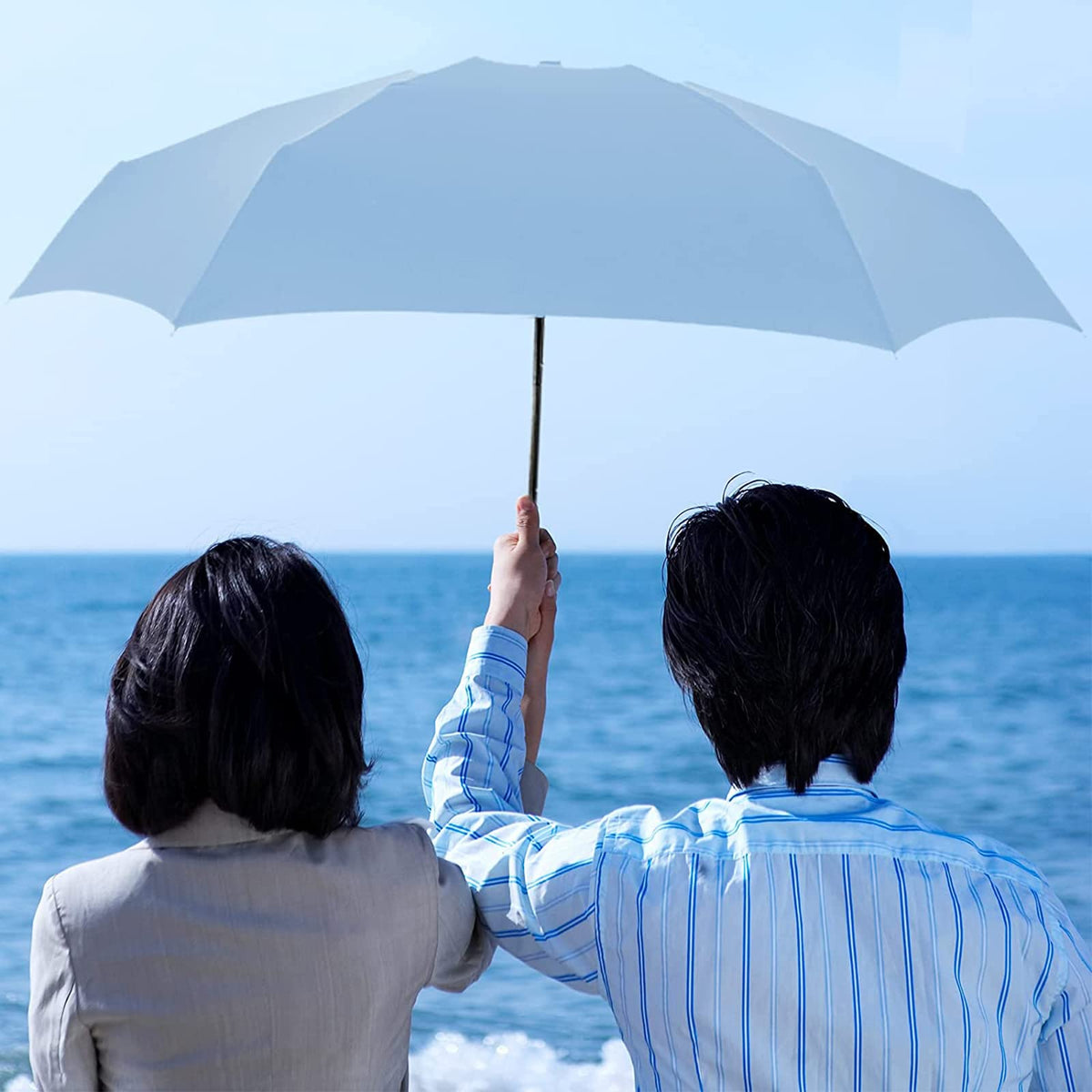 Mini Sun & Rain Umbrella, Mini Windproof Folding Travel Umbrella, KASTWAVE Portable Lightweight Compact Parasol with 95% UV Protection for Sun and Rain, Popular Style for women and men.