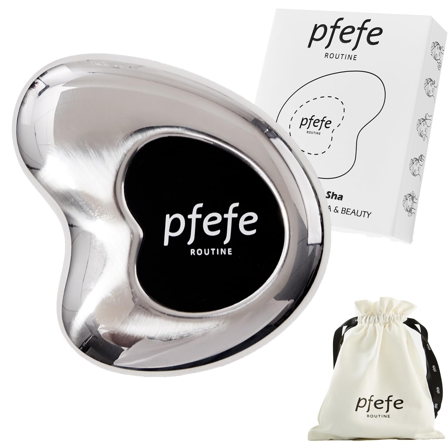 Pfefe Stainless Steel Cryo Gua Sha - Gua Sha Facial Beauty Tools - Metal Skin Care Gua Sha for Body SPA Face Neck Eye - Medaid International