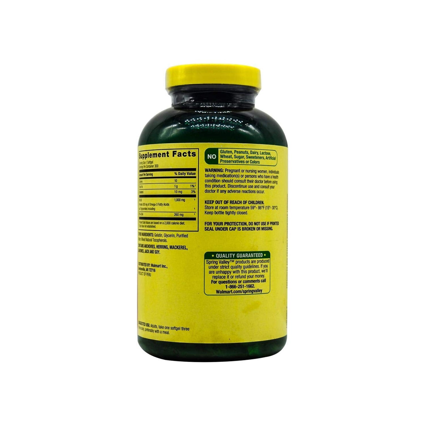 Spring Valley - Fish Oil 1000 mg, 300 Softgels - Medaid International