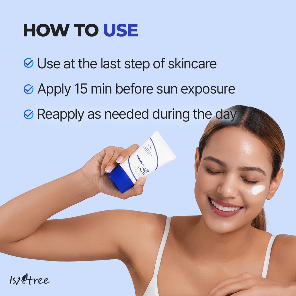 ISNTREE Hyaluronic Acid Daily Sun Gel 50ml, 1.69 fl oz | SPF 30 | Korean Skincare | Moisturizing | No White Cast | Lightweight | Mild Formula | Daily SPF | Korean Sunscreen | Broad Spectrum - Medaid International