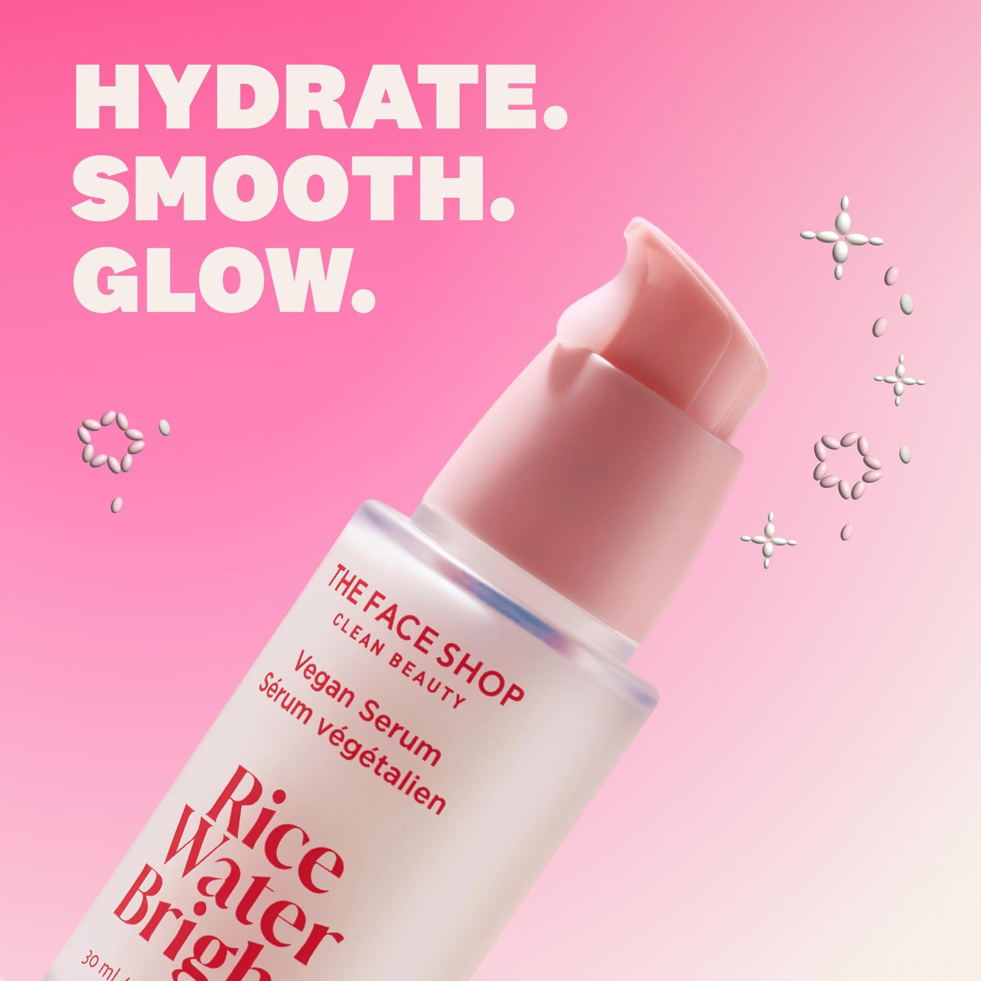 The Face Shop Rice Water Bright Vegan Serum - Targets Uneven Skin Tone & Dryness, Brightening, Nourishing, Hydrating - Rice Water, Hyaluronic Acid, Niacinamide - Korean Skin Care - Medaid International