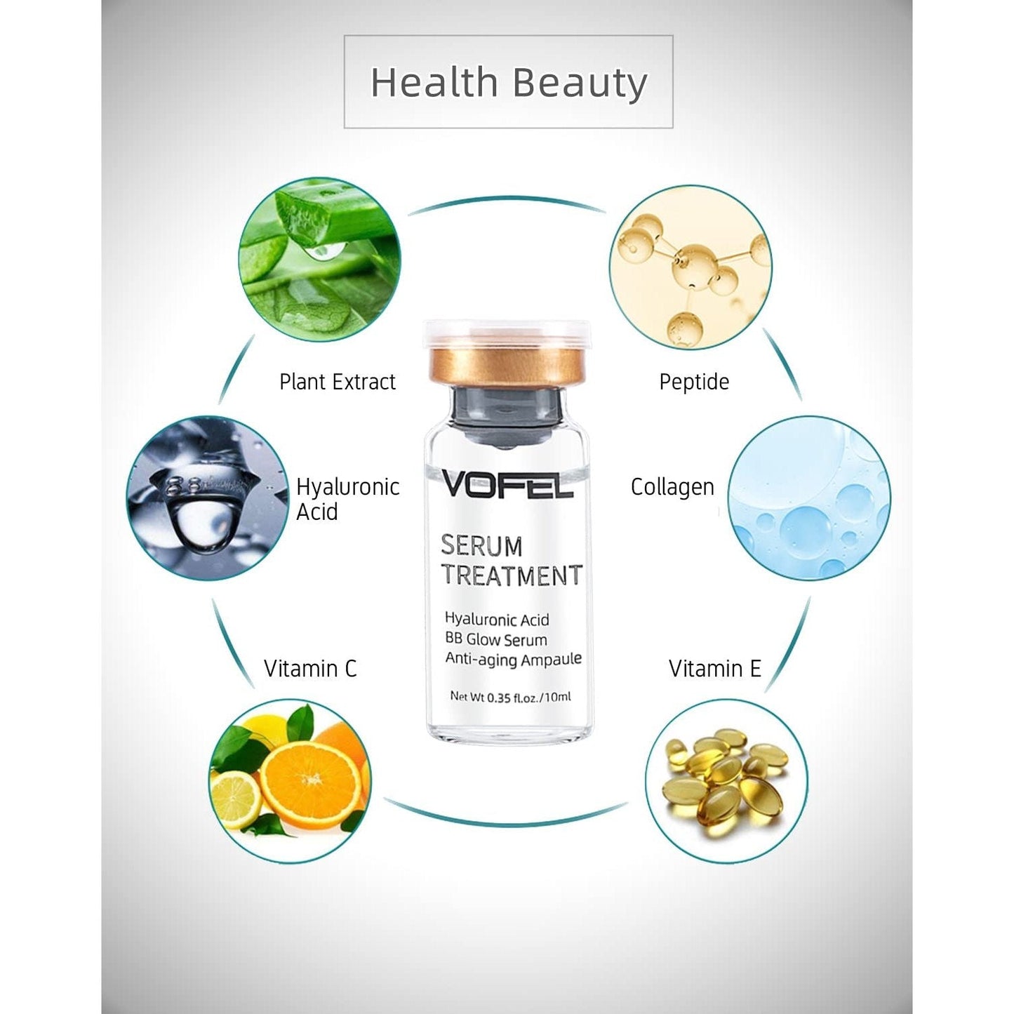 VOFEL Hyaluronic Acid Serum for Microneedling Serum Ampoules for Face BB Glow Starter Kit 0.35 oz 4 Vials - Medaid International
