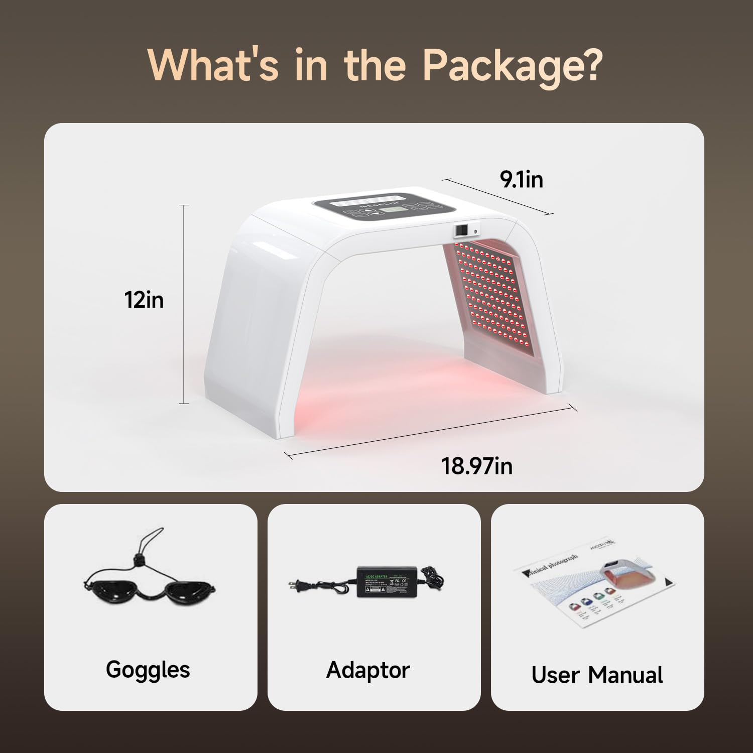 Megelin 8 in 1 Colors LED Light Therapy Machine - Medaid International