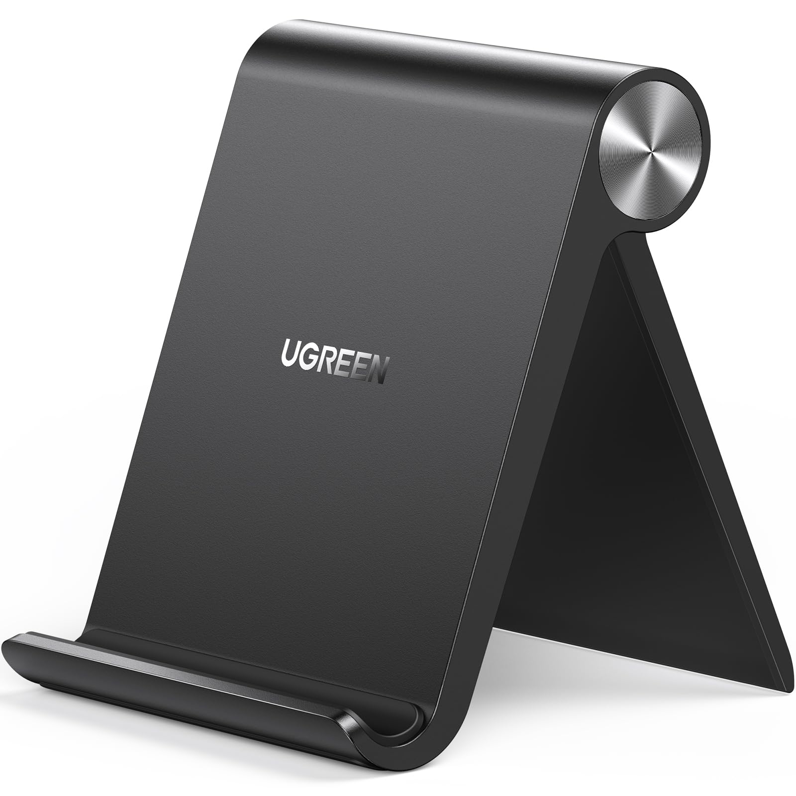 UGREEN Cell Phone Stand for Desk Portable Foldable Phone Holder Angle Adjustable Compatible with iPhone 17 Air 16 15 Pro Max 14 Plus, iPhone 13 12 11 SE XS XR Smartphone, Mini Size, Black - Medaid International