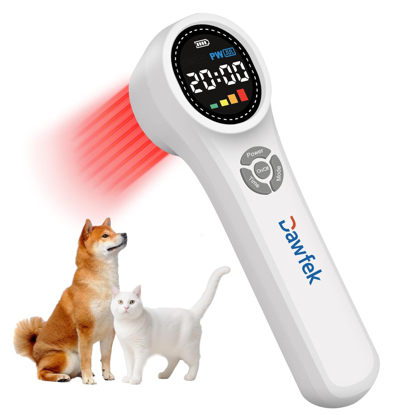 Dawfek Cold Laser Therapy Device for Dogs, 4pcs980nm 4pcs810nm 16pcs 660nm, Laser Therapy Device for Pain Relief, Arthritis, Muscle Relaxation, Infrared Red Light Therapy Machine for Pets Dogs Cats - Medaid International