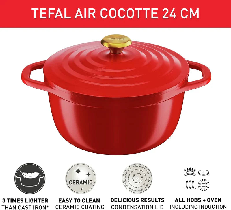 Tefal Air Cast Aluminium Oval Cocotte 30x23+Lid