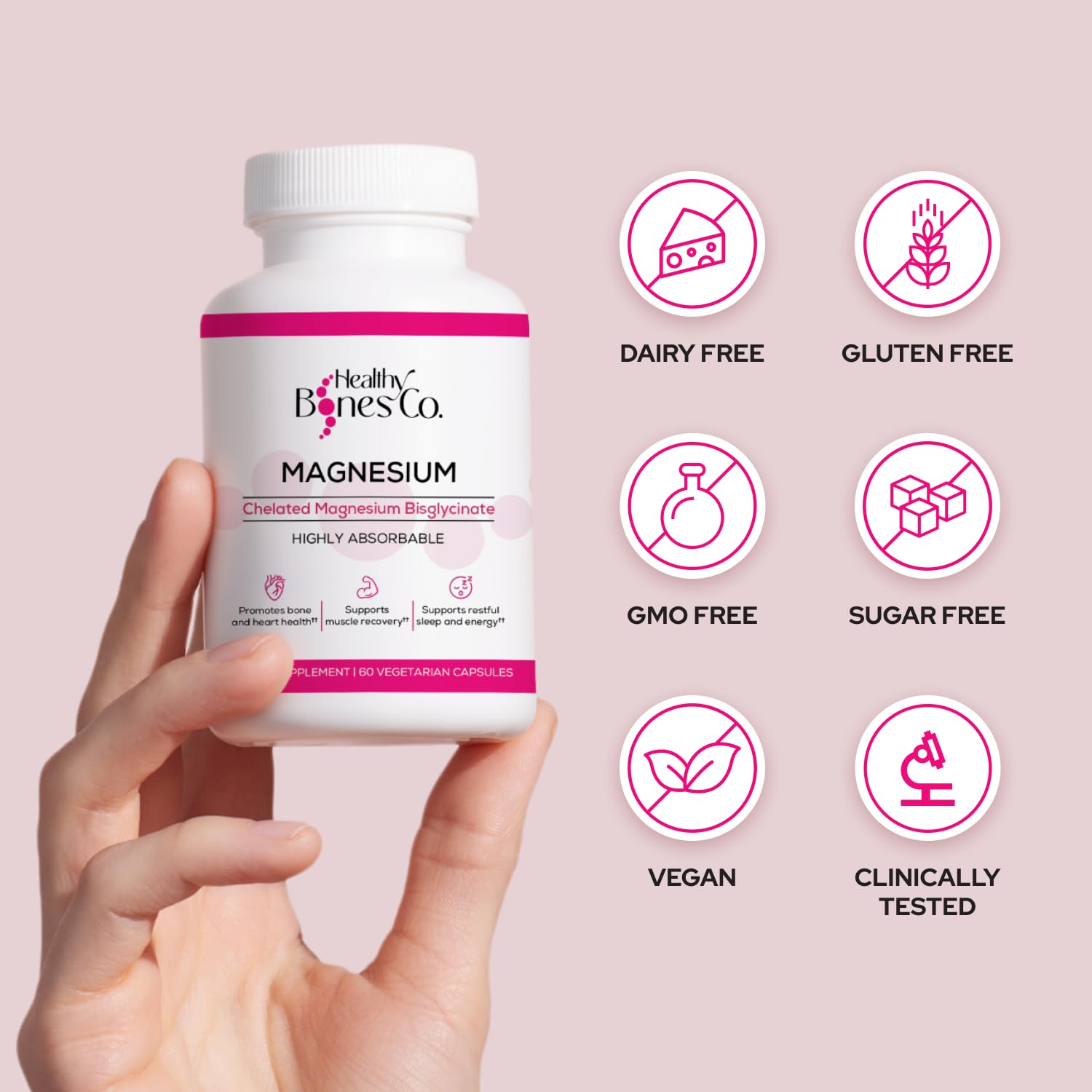 Chelated Magnesium Bisglycinate Capsules 300mg - Highly Absorbable Formula, Muscle Recovery & Sleep, Bone & Heart Support Supplement - Bisglicinato de Magnesio - Vegetarian Capsules, 1 Month Supply - Medaid International