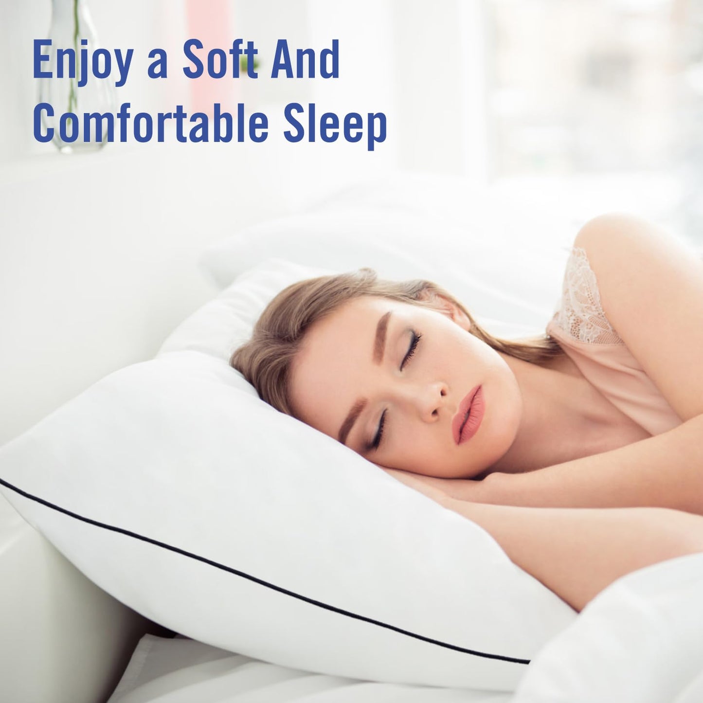 Vorouhals Hotel Collection Bed Pillows for Sleeping 2 Pack Standard Size Cooling Pillows Set of 2 for Back, Stomach or Side Sleepers, Super Soft Down Alternative Microfiber Filled Pillows - Medaid International