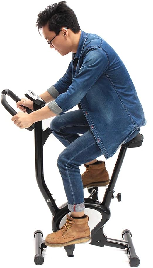 Foldable Silent Indoor Fitness Bike with LCD Display & Comfy Seat