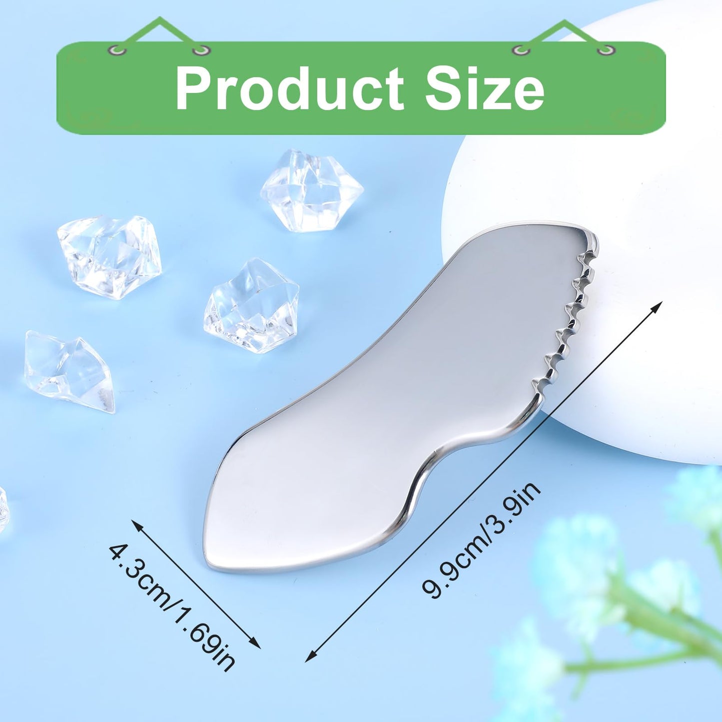 Yuanchu Gua Sha Stone, Gua Sha Stainless Steel Facial Tools Beauty Scraping Massage Tool Jaw Shaping Swelling Reduction Skin Care Gift Women Lines Face Lifting Improvement Fine - Medaid International