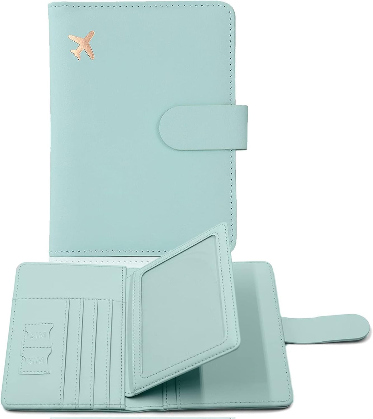 KASTWAVE Passport Holder, Passport Holder Card Slots, Creative Aircraft Certificate Storage Bag, Cute Passport Cover for Women and Men, Waterproof Rfid Blocking Travel Wallet (Borwn)