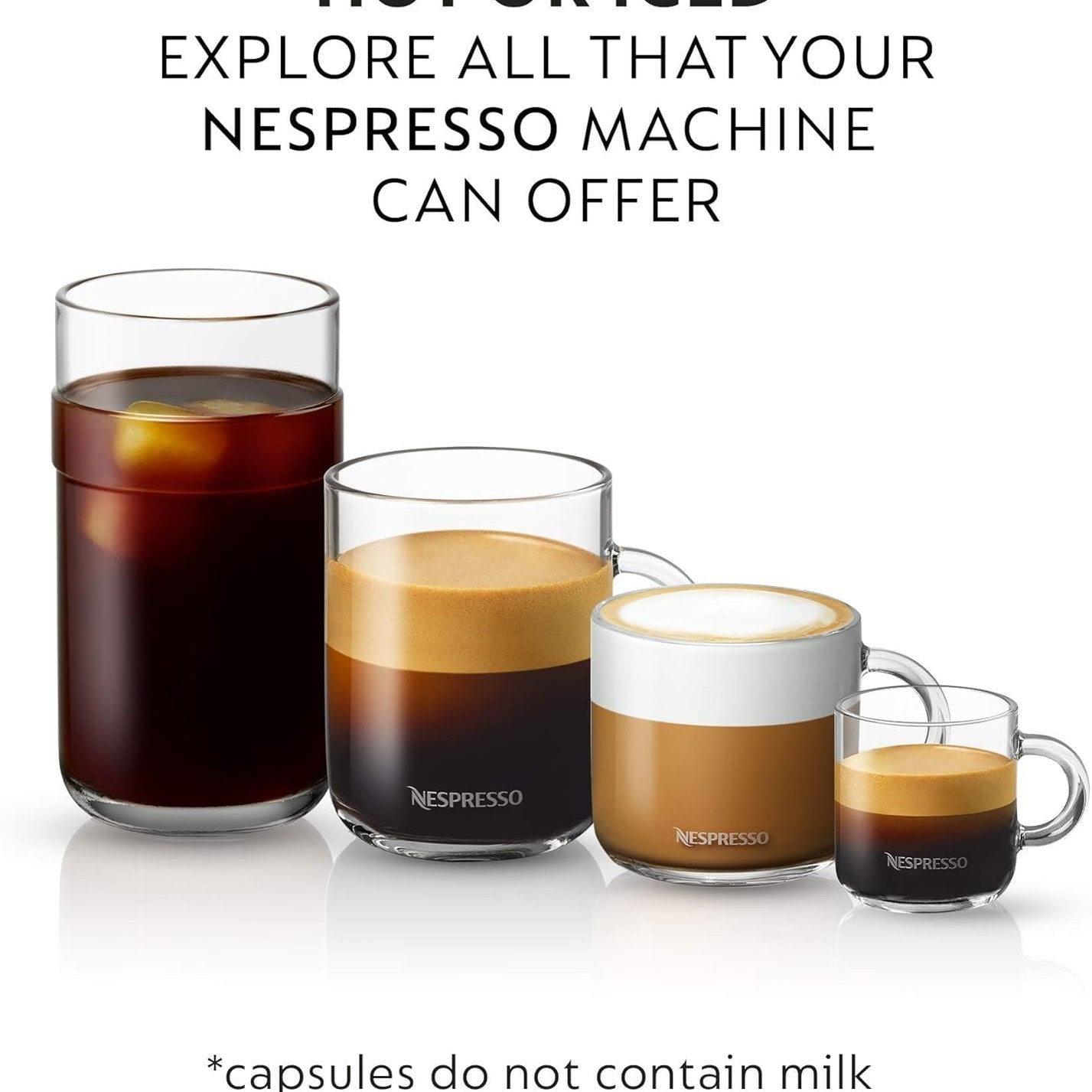 Nespresso Capsules VertuoLine, Bianco Pack, 30-Count Coffee Pods