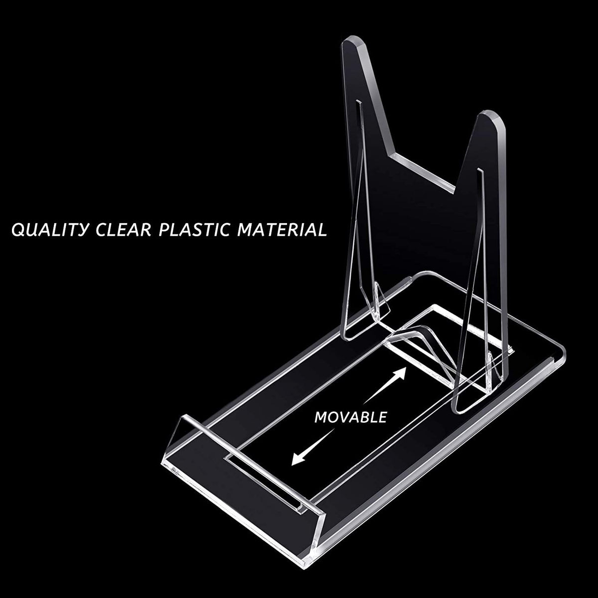KASTWAVE Acrylic Bracket Stands, 10 Pcs Plastic Display Holders Picture Plate Holders Clear Mini Easels Stands to Display Pictures or for Home Office Supplies Festival Party Decoration