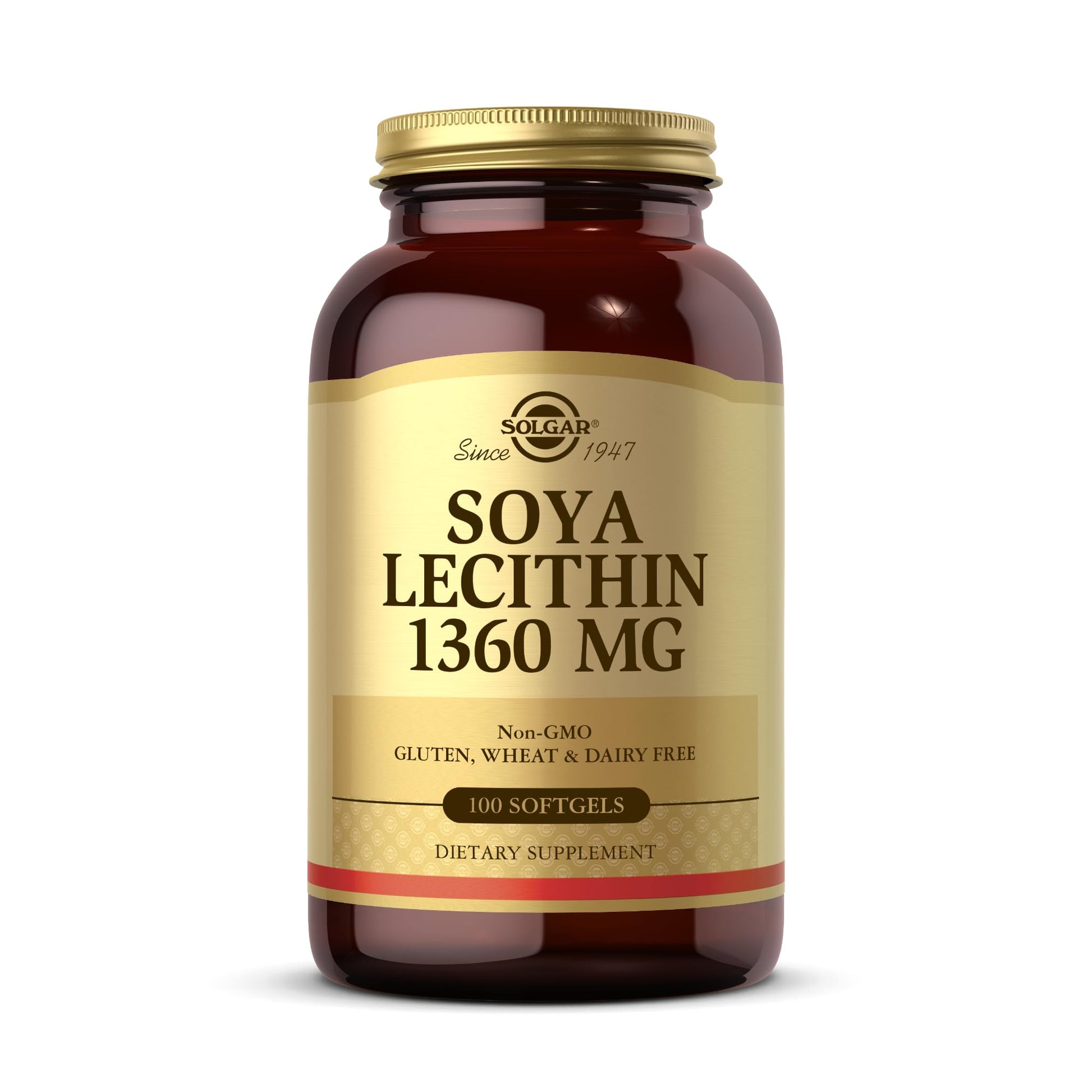 Solgar SOYA Lecithin 1360 mg - 100 Softgels - Source of Choline - Gluten Free, Dairy Free - 100 Servings - Medaid International