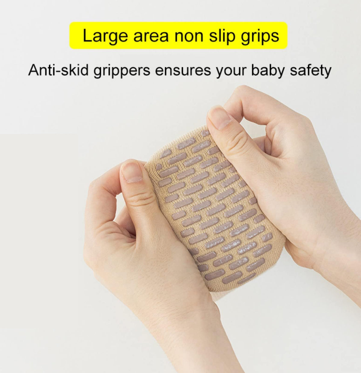 TERRIFI Baby Non-skid Grip Socks Toddler Socks Anti Skid Slipper Crew Socks for Girls Boys Infant Newborn, 6 Pairs, S Size, 0-12 months infant