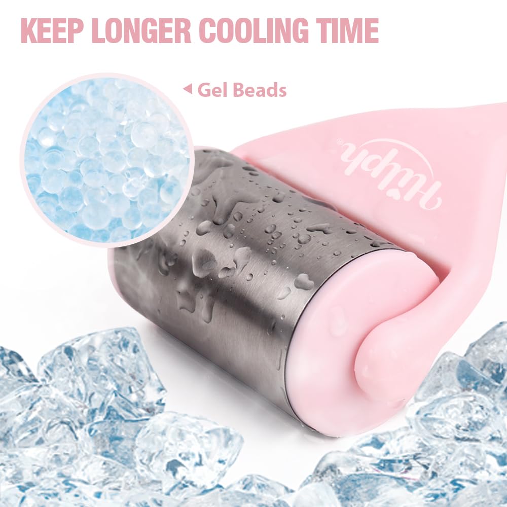 Hilph Ice Roller for Face Metal, Stainless Steel Ice Face Roller for Skin Care, Cold Facial Massager Roller for Puffiness, Eye Bags (Pink) - Medaid International