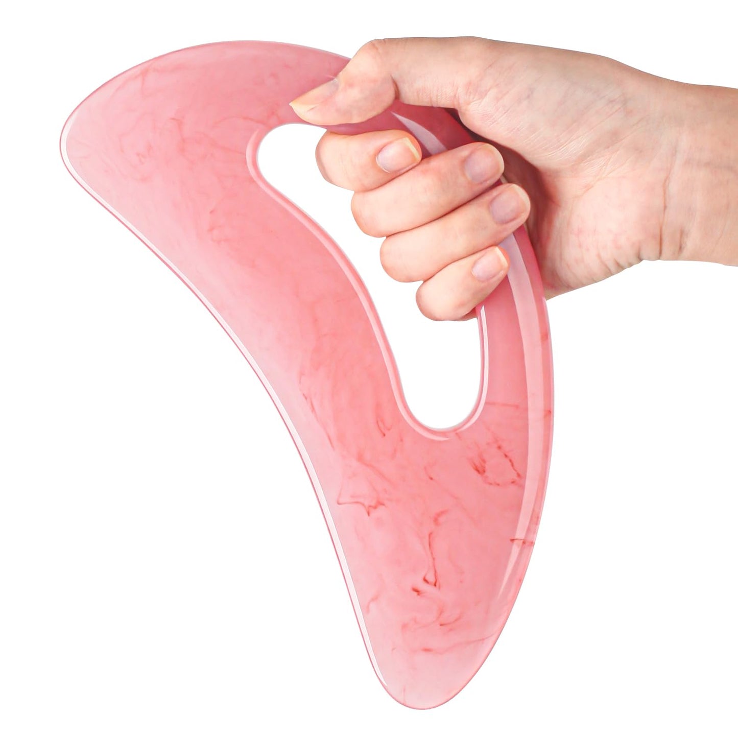 Scienlodic Gua Sha Massage Tool with Handle (Resin) Larger Guasha Scraping Tool for Back Neck Face Leg Massage, Lymphatic Drainage, Cellulite Remove - Large - Medaid International