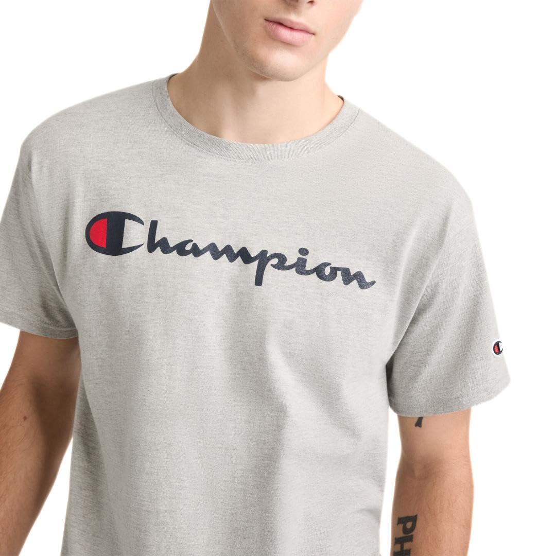 Champion Men's Classic Jersey T-Shirt, Oxford Grey Script, X-Large - Medaid International