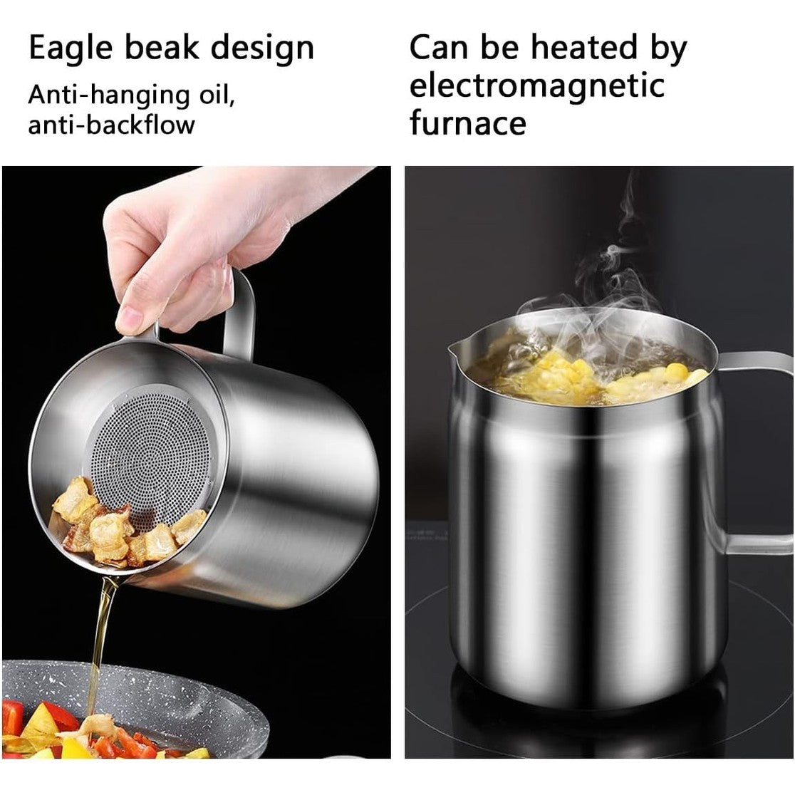Stainless Steel Oil Pot - Large Size