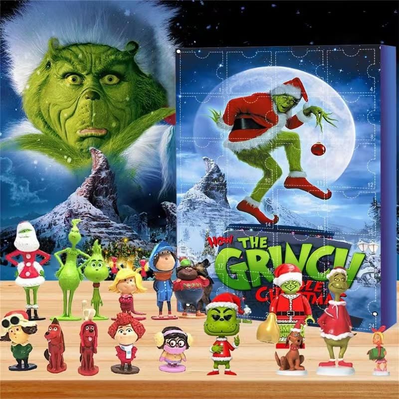 Christmas Advent Calendar 2025 Halloween, 24 Days Cute Cartoon Elf Figures Doll Countdown Calendar for Kids Doll Collectible Gift Christmas Figures Advent Calendar (B) - Medaid International