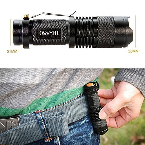Maketheone IR Torch 3 Watt 850NM Infrared Light Night Vision Flashlight Torch - Infrared Light is Invisible to Human Eyes - to be Used with Night Vision Device (NOT Include Battery) - Medaid International