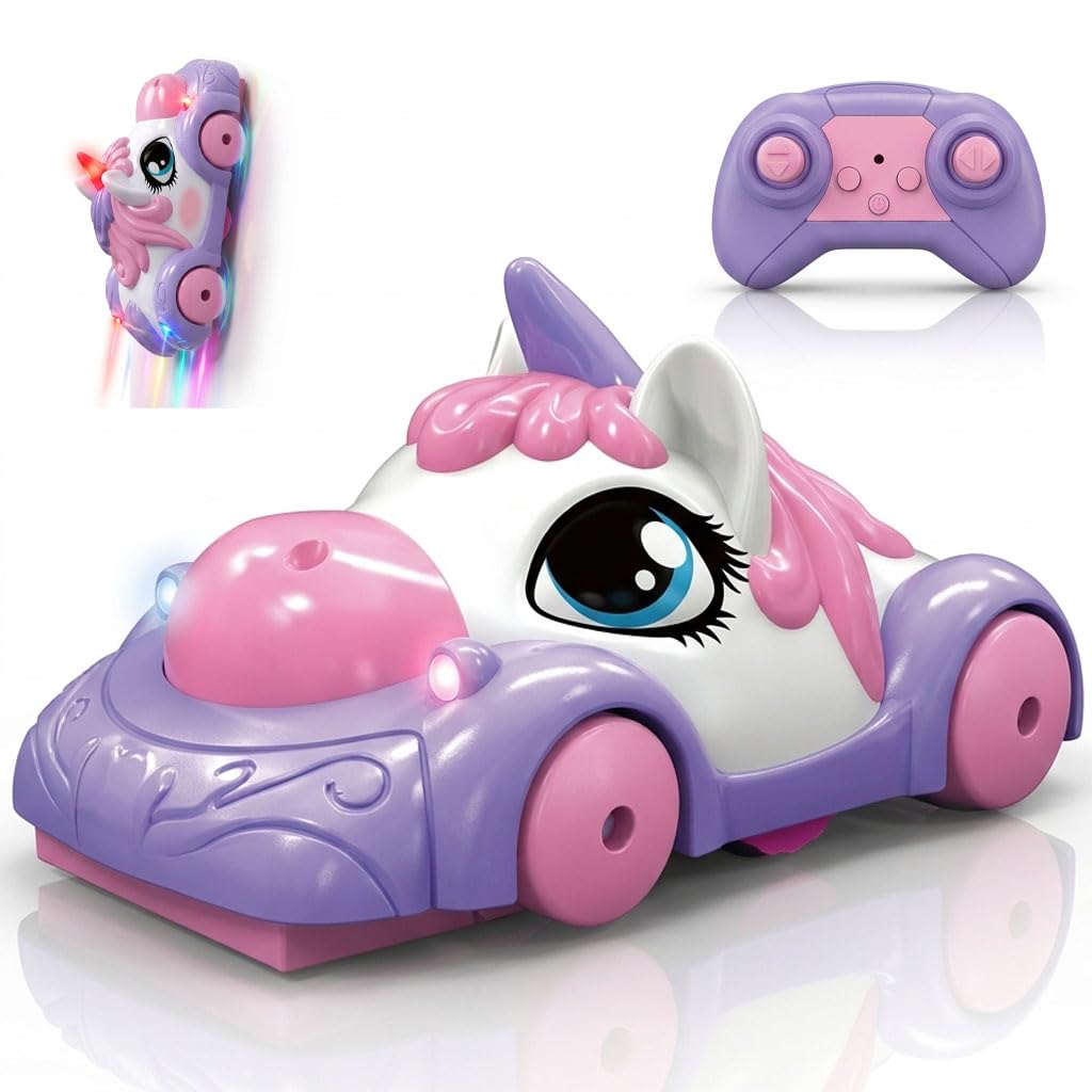 Unicorn Wall Climbing Remote Control Car, Unicorn Toy RC Stunt Cars 360° Rotating 2.4GHz Remote Control Robot Wall Toys for Birthday Gift for 3 4 5 6 7 8 9 Years Old Girls