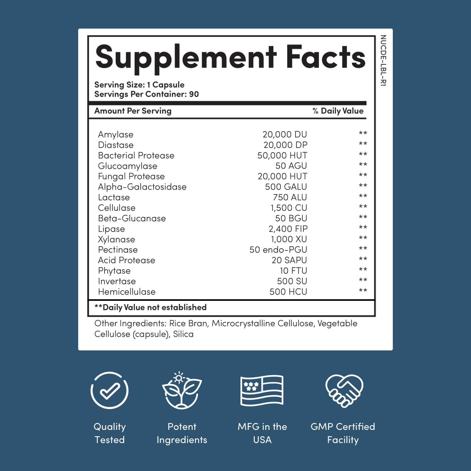Nucific Digestive Enzyme Supplement to Support Digestion and Nutrient Bioavailability, 90 Count - Medaid International