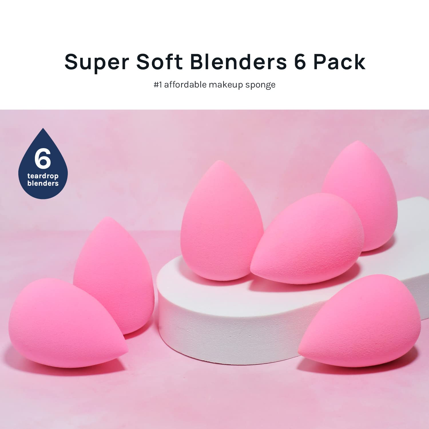AOA Studio Collection makeup Sponge Set Latex Free and High-definition Set of 6 makeup Wonder blender For Powder Cream and Liquid, Super Soft Wonder Beauty Cosmetic - Medaid International