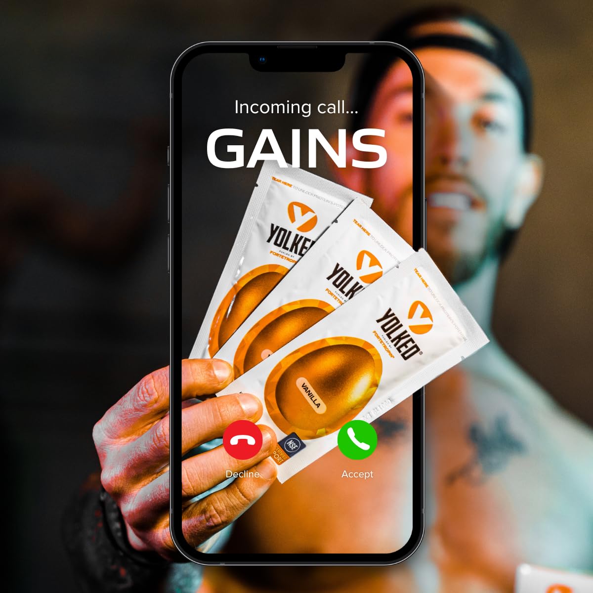 YOLKED - NSF-Certified Muscle Building Supplement - Help Increase Lean Muscle, Reduce Muscle Loss, and Improve Recovery with Fortetropin, 30 Servings - Medaid International